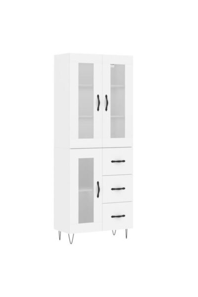 vidaxl Dulap înalt, alb, 69,5 x 34 x 180 cm, lemn compozit