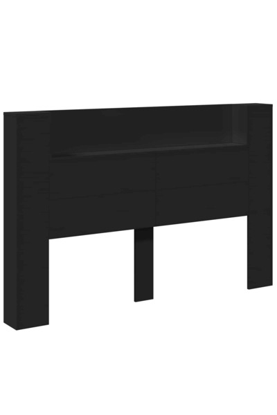 vidaxl Tăblie cap cu raft Negru 160 x 16,5 x 103,5 cm Lemn compozit