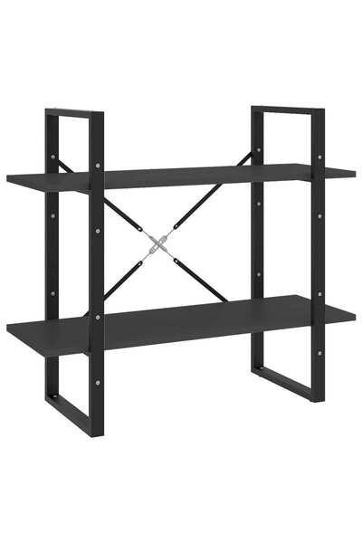 vidaxl Bibliotecă cu 2 rafturi, gri, 80x30x70 cm, PAL