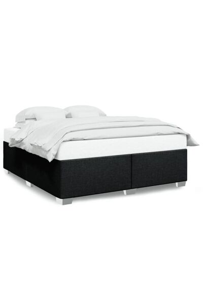 vidaxl Cadru de pat fără saltea, negru, 200 x 200 cm, textil