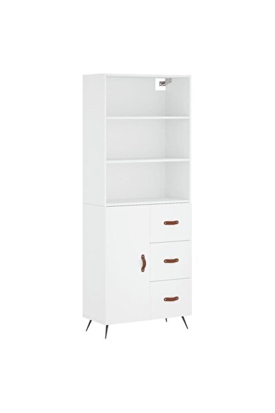 vidaxl Dulap înalt, alb, 69.5 x 34 x 180 cm, lemn prelucrat