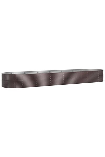 vidaxl Jardinieră de grădină maro 584 x 140 x 68 cm din oțel vopsit electrost...