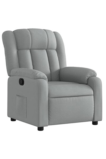 vidaxl Fotoliu rabatabil gri deschis, material textil