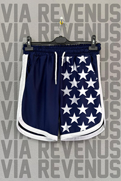 Vordevia Star Printed Unisex Retro Varsity Sports Training Shorts