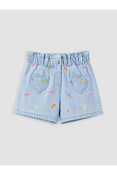 LC Waikiki I Beli Corded Embroidered Girls' Jean Shorts from Freezen Store