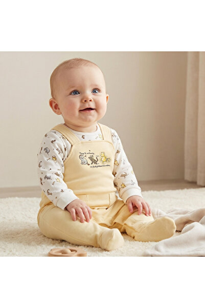 Disney Cotton Crew Neck Long Sleeves Sleepsuit with Winnie the Pooh and Frien...