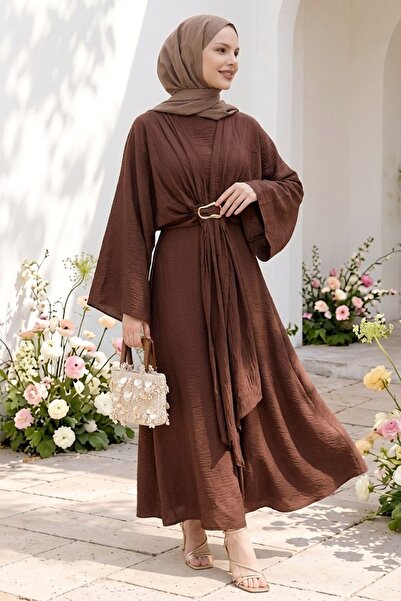 InStyle Brown Dress with Buckle Bolero