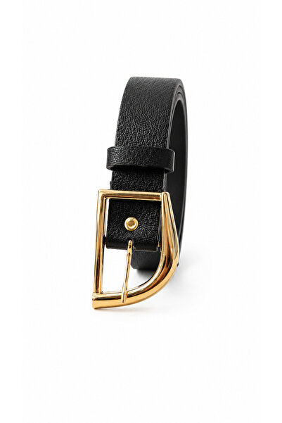 kemer krallığı Women's Black Belt – Shiny Gold Buckle |   Compatible with All...