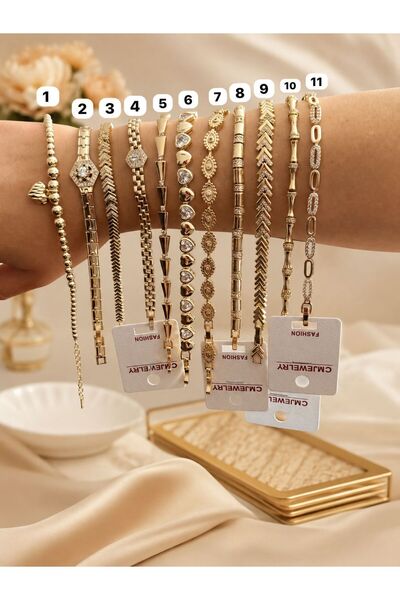 CM Jewelry 14K ALTIN KAPLAMA KUYUMCU MODEL ÇELİK BİLEKLİK