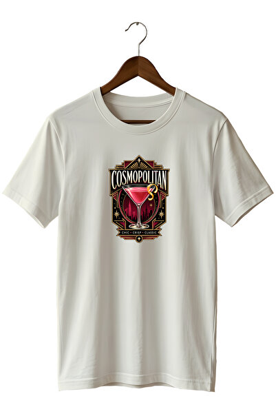 remonz Cosmopolitan Cocktail Unisex Cocktail Printed Regular Fit Crew Neck T-...