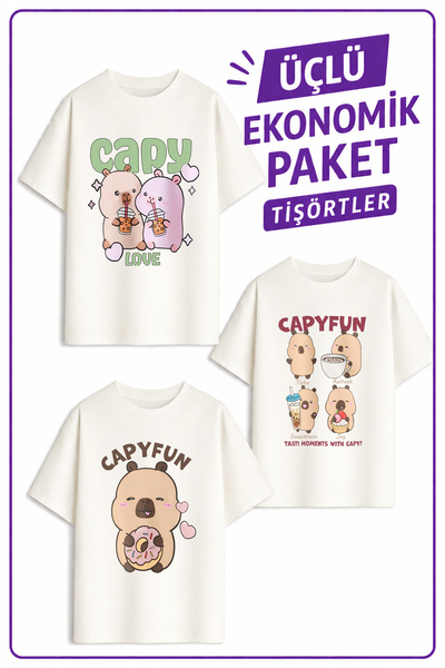Belya Kids Wear Tricouri pentru fete 1 Cap Bara Design Pachet economic de 3 p...