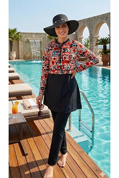 BERENHOMEE Kadın haşama 3 lü set tesettür mayo modern