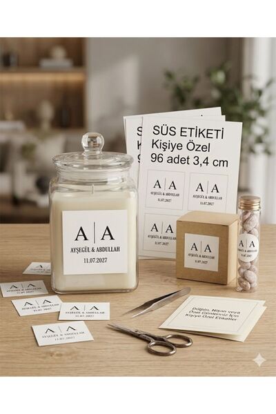 Hsn Süs, Etiketi-kişiye Özel Söz-nikah-nişan-düğün-kare Çikolata Etiketi (STİ...