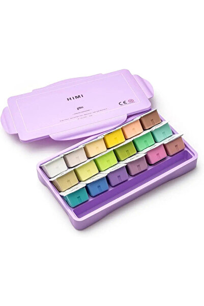 HIMI HIMI Jelly Cup Gouache Set Pastel Renkler Guaj Boya Seti 18 Renk x 30 gr...