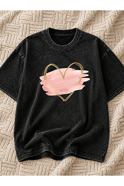 Pink Sky Μπλουζάκι Unisex Oversize με εφέ ξεβαμμένου υφάσματος, Vintage Stree...