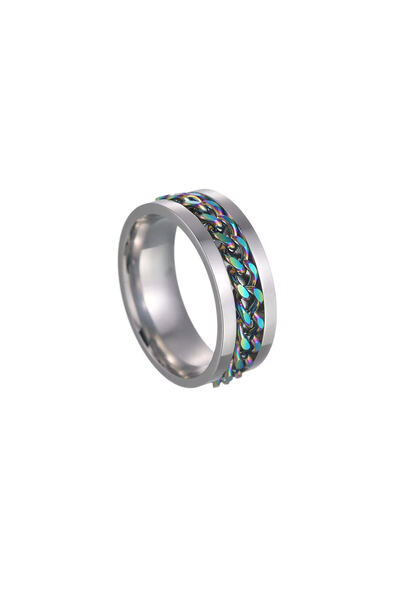 Black Season Rotatable Relaxation Ring Stainless Steel Adjustable Size 5-14 |...