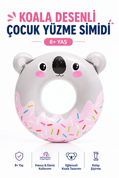 YILDIRIM OYUNCAK Sevimli Koala Tasarımlı Çocuk Yüzme Simidi 8+ Yaş – Geniş İç...