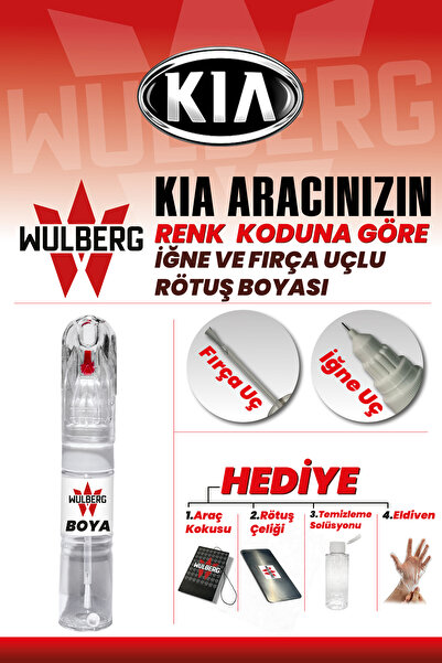 Wulberg KİA Boya Koduna Göre Rötuş Boyası 25 ml İğne & Fırça Uçlu Kalıcı Çizi...