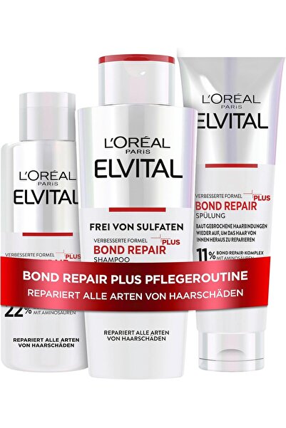 L'ORÉAL Bond Repair Hair Repair Kit with Pre Shampoo, Shampoo & Conditioner, Bundle, Protection for Less Hair Breakage & More Shine, with Bond Repair Complex & Citric Acid 3 Piece