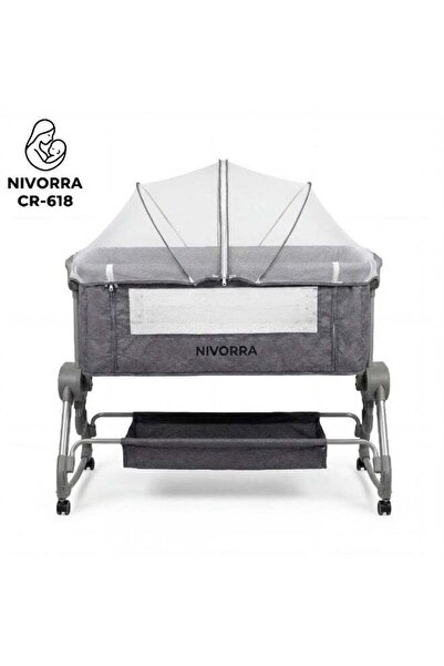 NIVORRA 3-in-1 Baby Bed Co-Sleeper Bassinet with Mosquito Net Canopy, Lockabl...