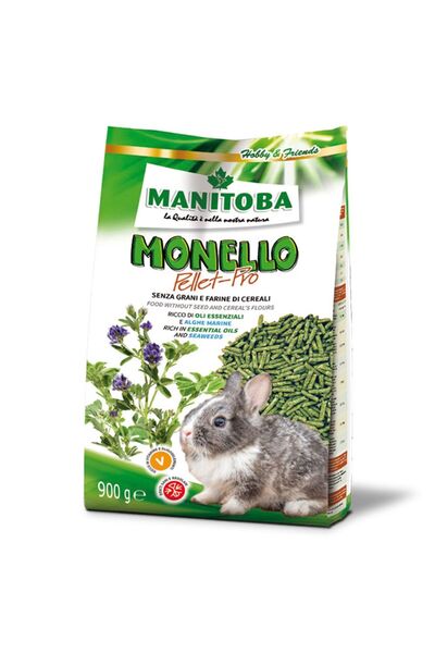 Manitoba Monello Pellet Pro Τροφή για Κουνέλια Μίνι σε Μορφή Μικρών Πέλλετ 900gr