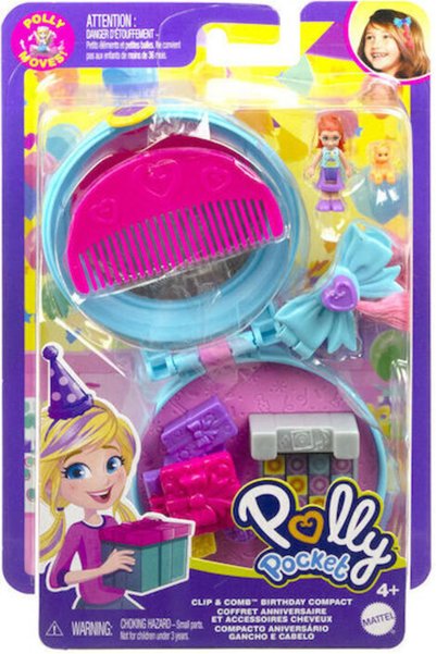 Mattel Games Mattel Polly Pocket Mini – Ο Κόσμος της Πόλι με χτένα και κλιπ γ...