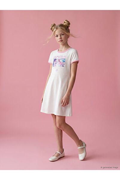 LC Waikiki K-Pop Demon Hunters Printed Girls' Dress