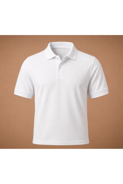WAKHA White Color Polo Neck T-Shirt