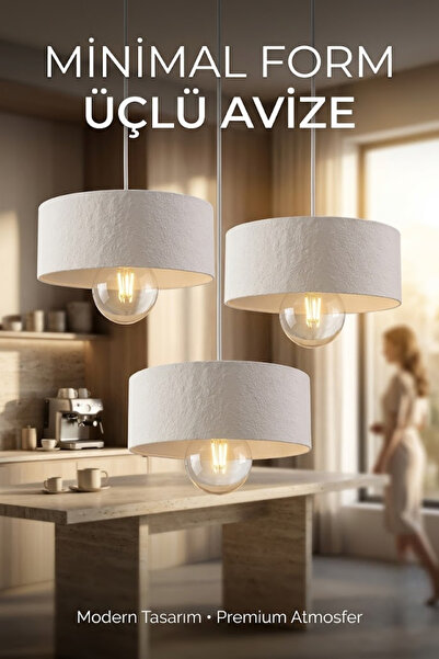 Oxyteez Modern Salon Plastik Ledli Sarkıt Avize Aydınlatma Tekli İkili Üçlü B...