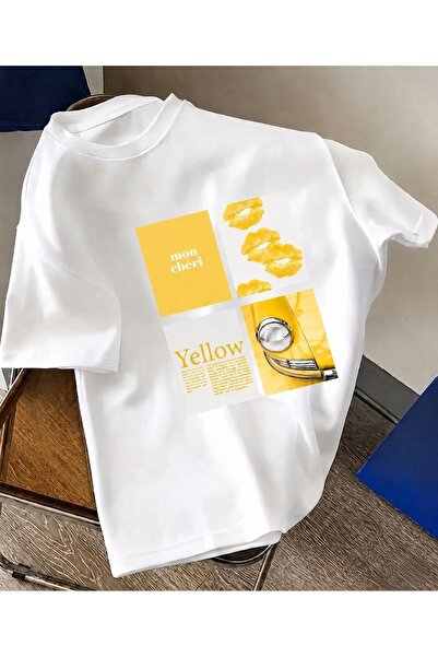 LELVANİ TRICOU CU GULER ROTUND CU IMPRIMEU COLORAT LIPĂ MON CHERI