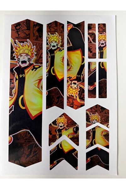 ca kay bu Naruto Uzumaki Holografik Bisiklet Kadro Sticker Seti