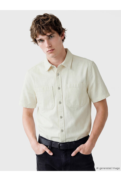 LC Waikiki Nevavm Loose Fit Men's Jean Shirt with a Difference