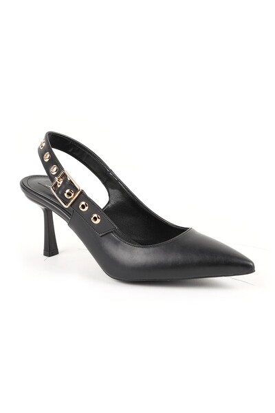Libero Women's High Heeled Shoes Pointed Toe Slingback Buckle Detailed Stylis...