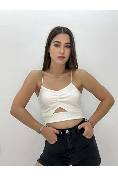 diğer1234 Άσπρο crop top — s