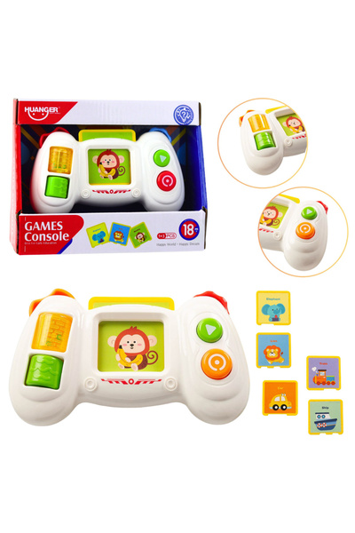 LeanToys Jucărie educativă tip consolă Lean Toys, cu carduri, lumini și sunet...