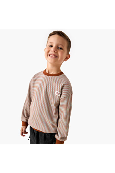 Lee Cooper Striped Sweatshirt with Long Sleeves