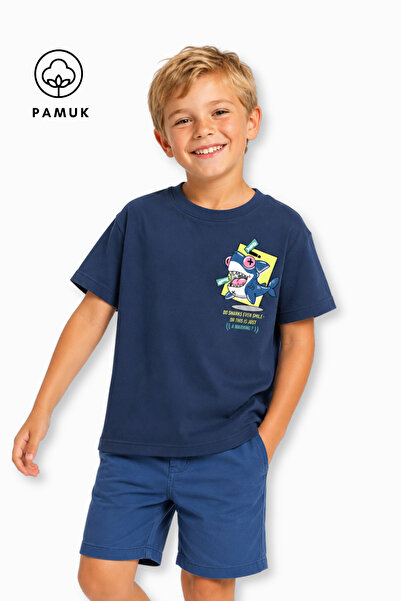 difa kids Tricou de vară pentru băieți, cu mânecă scurtă, cu imprimeu Shark