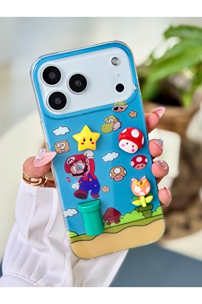 Go Aksesuar Iphone 17 Promax Uyumlu 3D Mario Oyuncak Tasarımlı Silikon Kılıf
