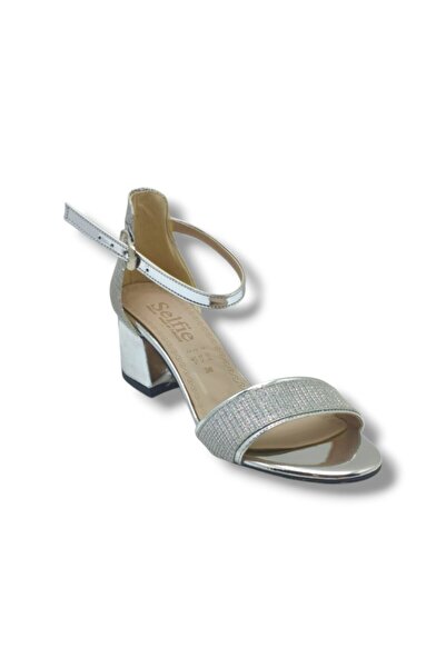 SELFİE 4270-26 Glittery Patent Leather Single Strap Mid Heel Fashion Women's ...