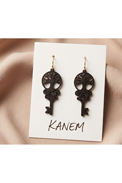 Kanem3D أقراط مفاتيح على شكل جمجمة غامضة