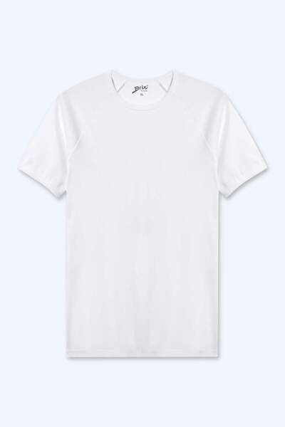 Brix Men's Raglan Sleeve 100% Cotton T-Shirt 0534 White Color
