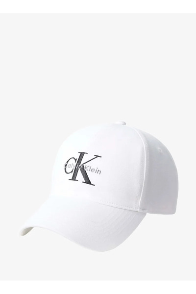 Calvin Klein Women's Ck Logo Embroidered Adjustable Buckle White1 Hat