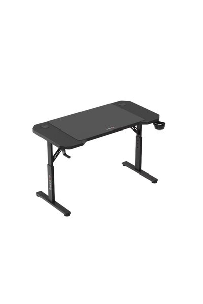 Huzaro Birou de gaming, Hero 2.6, cu mousepad, blat din trei piese, înălțime reglabilă, gestionare cabluri, Negru