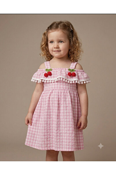 KETBaby Cherry Checkered Girls' Dress |   1-5 Years Summer Comfort Series