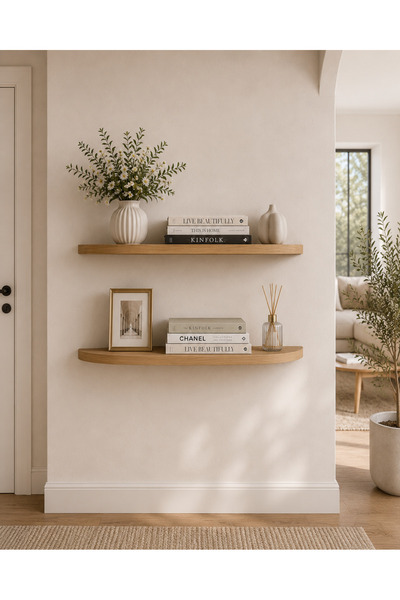 Lavientohome 2'li Oval Duvar Rafı Salon, Yatak Odası, Antre, Hol Dekorasyon 6...