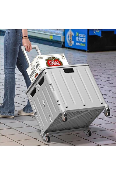 Vivendo Carucior de cumparaturi pliabil 30L cu maner telescopic și roti, 39x3...