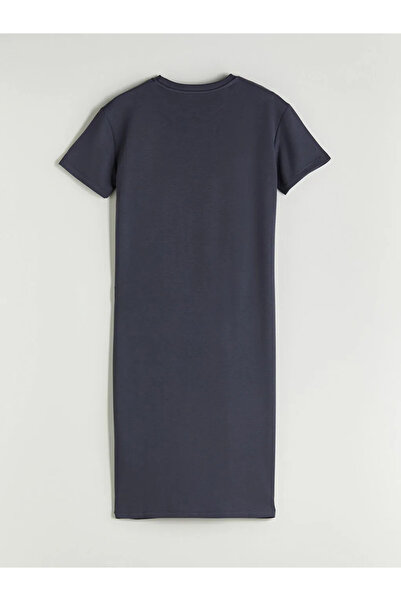 LC Waikiki Anthracite Crew Neck Dress