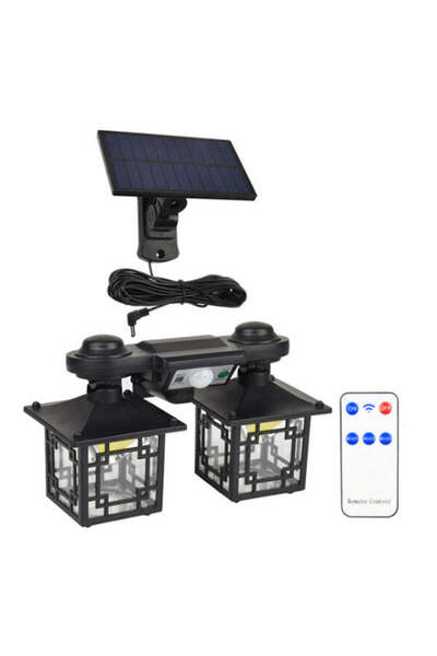 Vivendo Lampa solara dubla pentru perete cu senzor de miscare si telecomanda ...