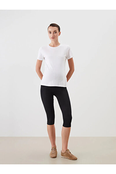 LC Waikiki Black Maternity Leggings with Abdominal Panel