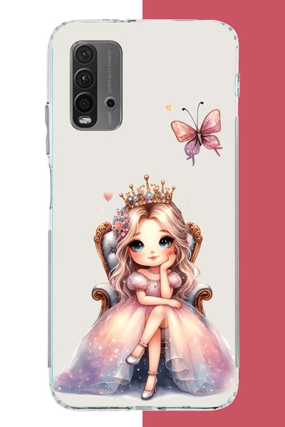 Aksesuarist Redmi 9T-POCO M3 Uyumlu minik prenses UV Baskılı Silikon Kılıf